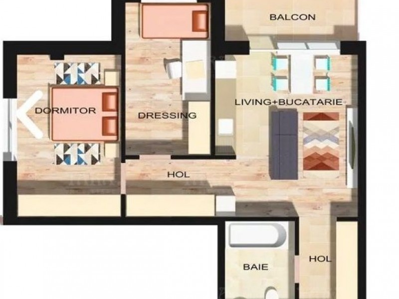 Apartament cu 3 camere, Floresti