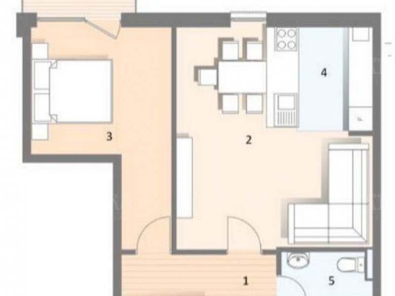 Apartament cu 2 camere, Zorilor