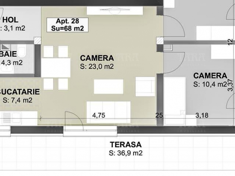 Apartament cu 2 camere, Sannicoara